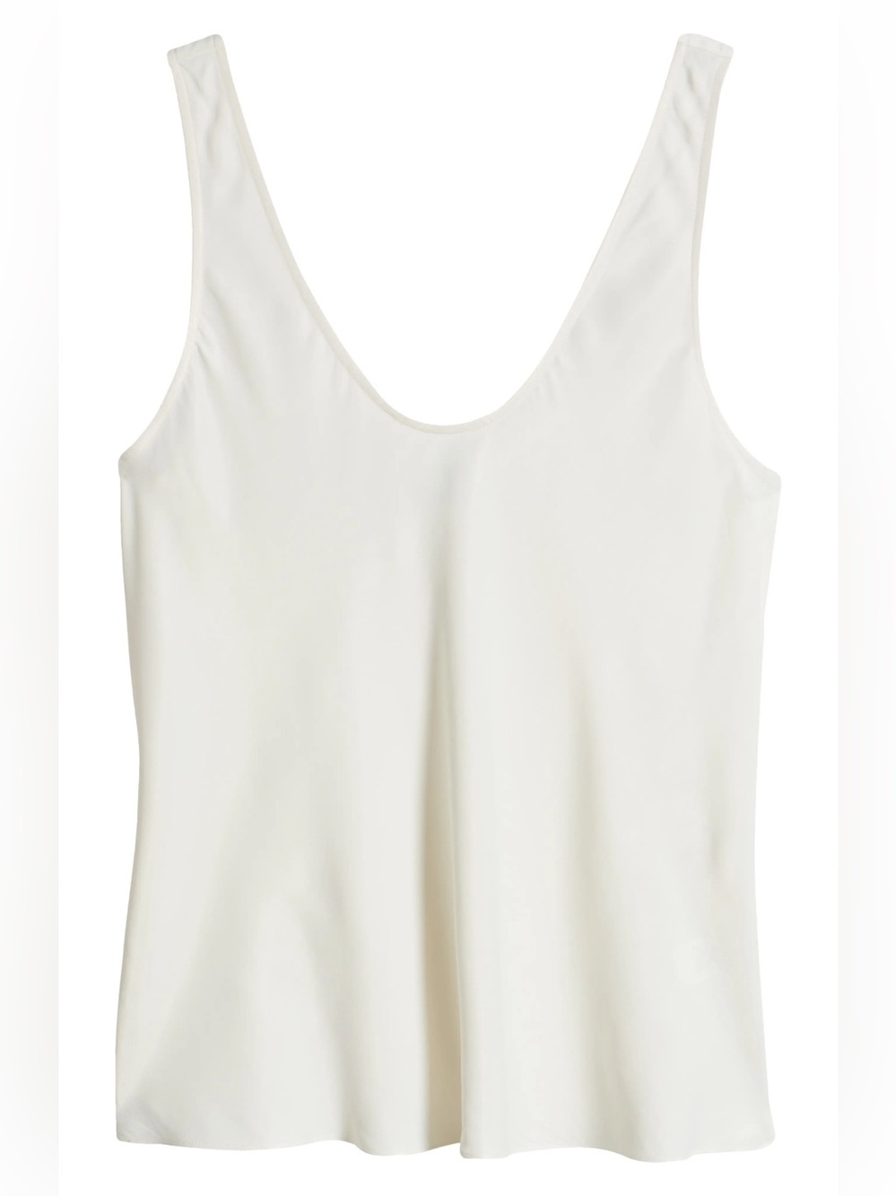Women's Timeless V-Neck Cream Sleeveless Satin Camisole